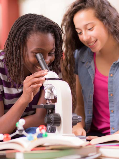 Students in science lab